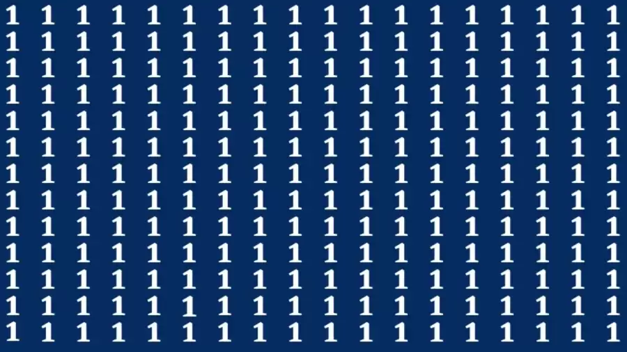 Brain Teasers for Geniuses: If you have Hawk Eyes Find the Number 5 among 1s in 20 Secs