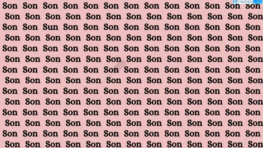 Thinking Test: If you have 4K Vision Find the Word Sun among Son in 12 Secs