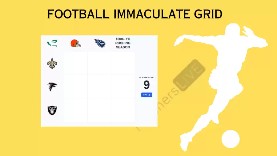 Which Player Have Played for both the Falcons and 1000+ Yd Rushing Season in Their Careers? Football Immaculate Grid answers October 05 2023