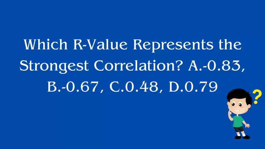 Which R-Value Represents the Strongest Correlation? A.-0.83, B.-0.67, C.0.48, D.0.79