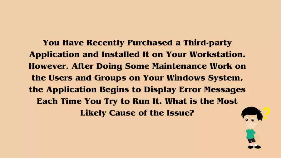 You Have Recently Purchased a Third-party Application and Installed It on Your Workstation...Answer Revealed