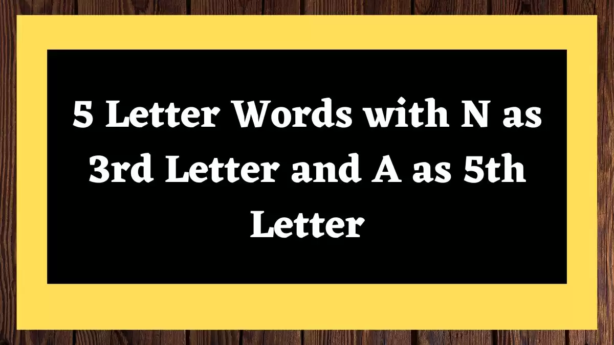 5 Letter Words with N as 3rd Letter and A as 5th Letter All Words List