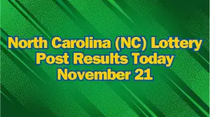 North Carolina (NC) Lottery Post Results Today November 21