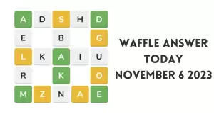 Waffle Answer Today November 6 2023, Daily Waffle #654 Game Hints and Solution