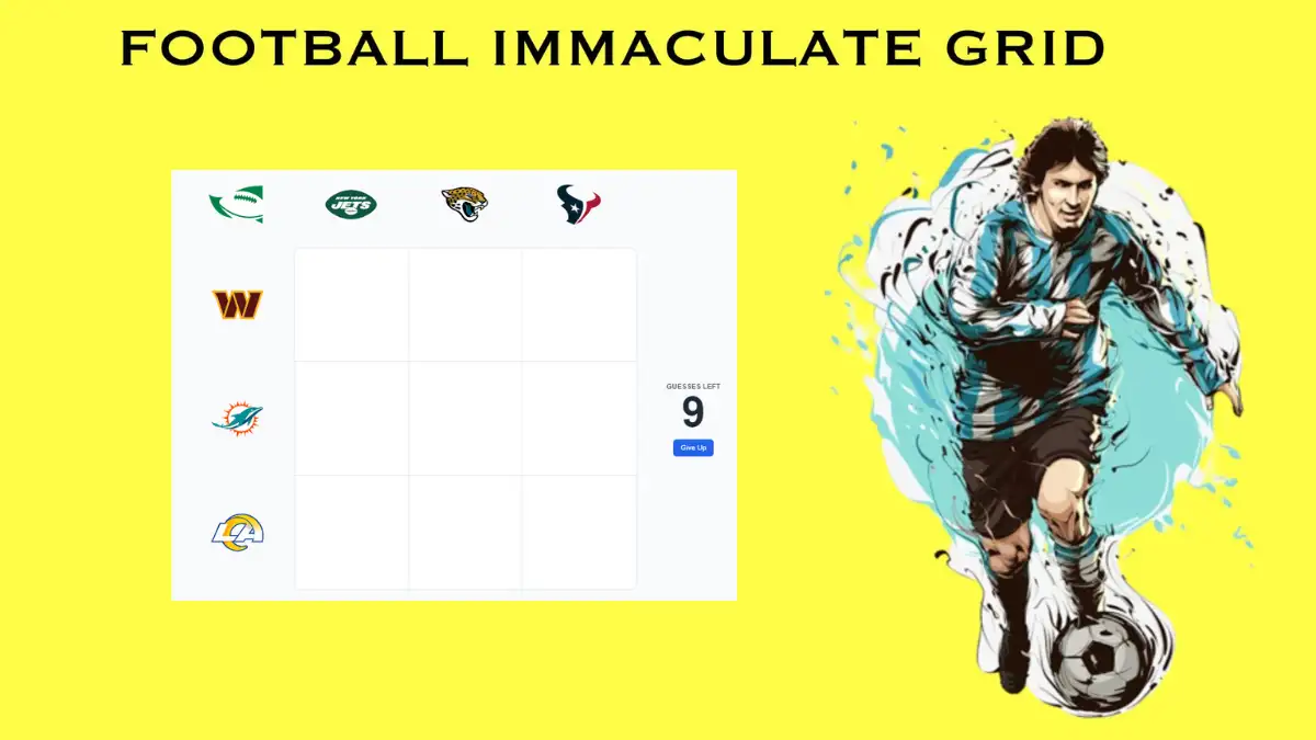 Which Player Have Played for both the Miami Dolphins and Houston Texans in Their Careers? Football Immaculate Grid answers November 23 2023