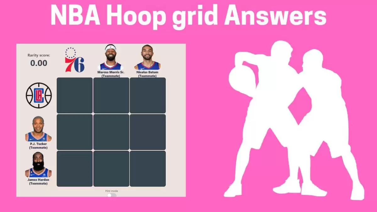 Which Players Have Played for Both James Harden Teammate and Marcus Morris Sr Teammate in Their Careers? HoopGrids Immaculate Grid answers November 01 2023