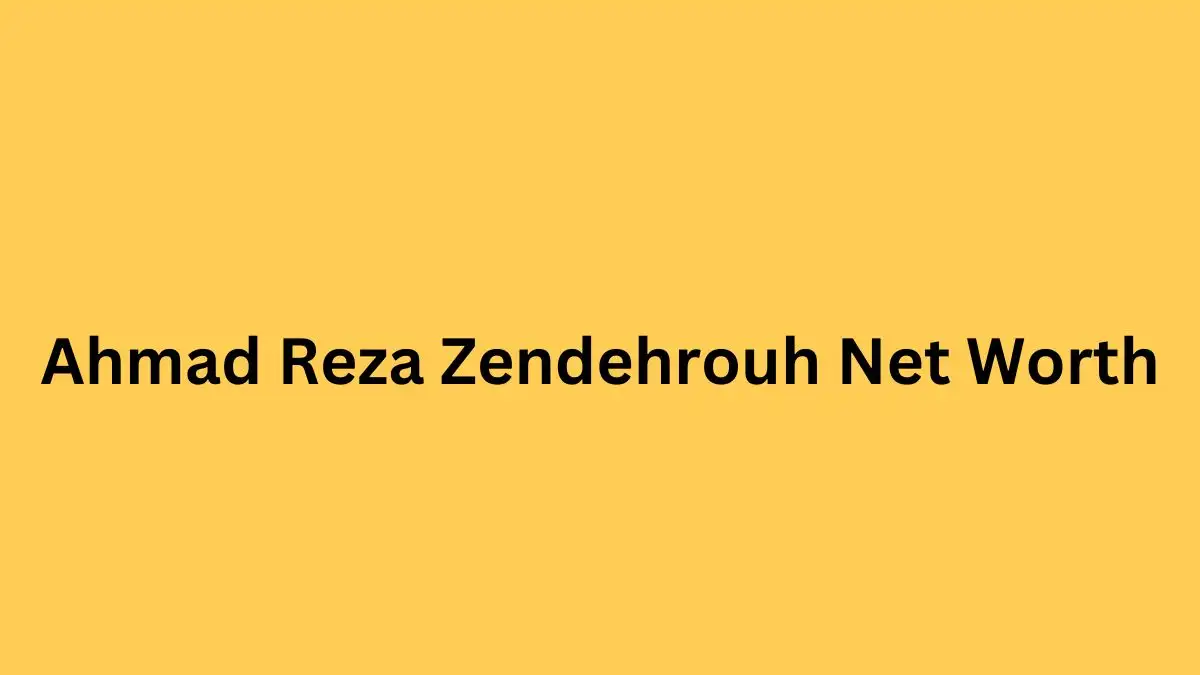 Ahmad Reza Zendehrouh Net Worth in 2023 How Rich is He Now?