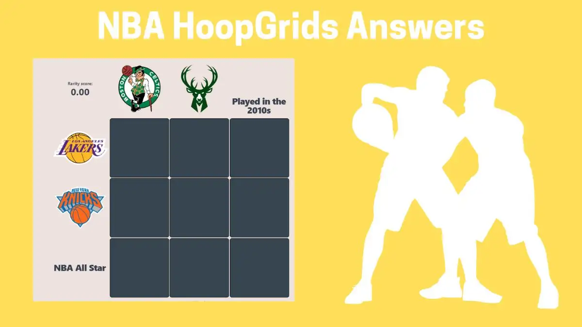 Which players have played for the Los Angeles Lakers and participated in games during the 2010s? HoopGrids Immaculate Grid answers December 25 2023