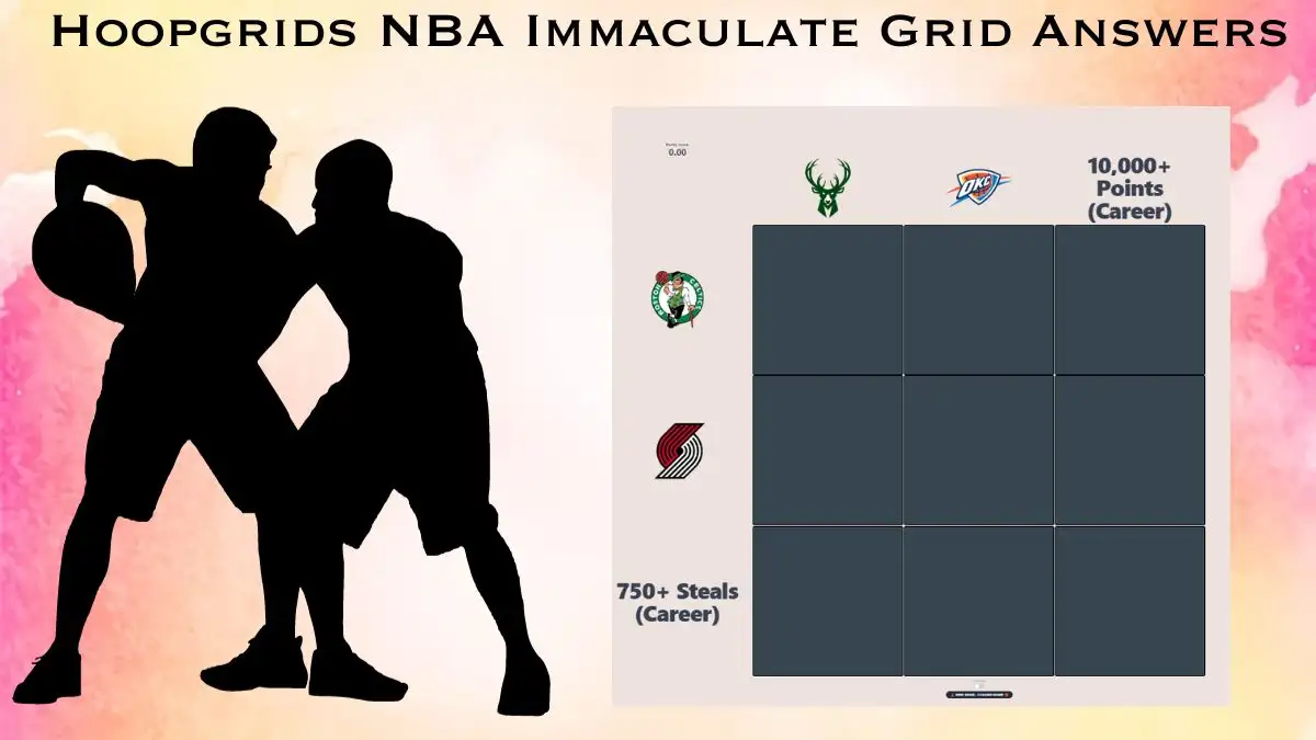 Which player who has recorded 750 or more steals and scored 10,000 or more points during the regular season? HoopGrids Immaculate Grid answers January 13 2024