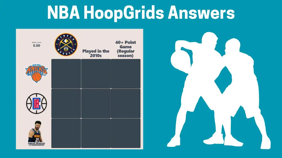 Which Players Have Played for Both LA Clippers and Denver Nuggets in Their Careers? HoopGrids Immaculate Grid answers January 17 2024