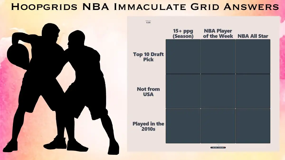 Which Player Selected within the top 10 draft picks and Made at least one NBA All-Star appearance? HoopGrids Immaculate Grid answers February 01 2024