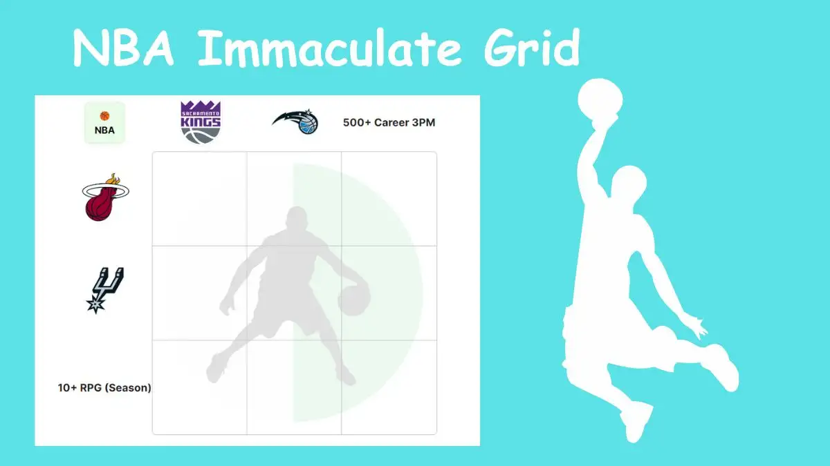 Which players who have achieved 10+ rebounds per game (RPG) in a single season and have made 500 or more career three-pointers (3PM)? NBA Immaculate Grid answers February 01 2024